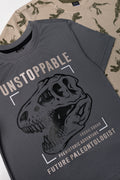 2 Pack Short Sleeve T-Shirts Grey And Natural (1)