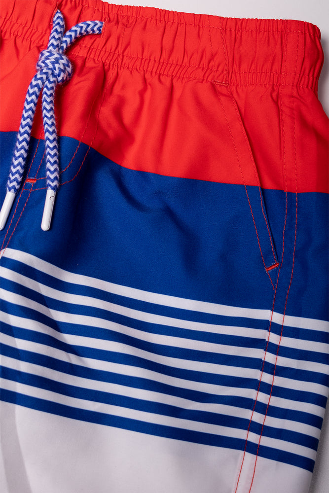 Striped Swim Shorts Red And Blue
