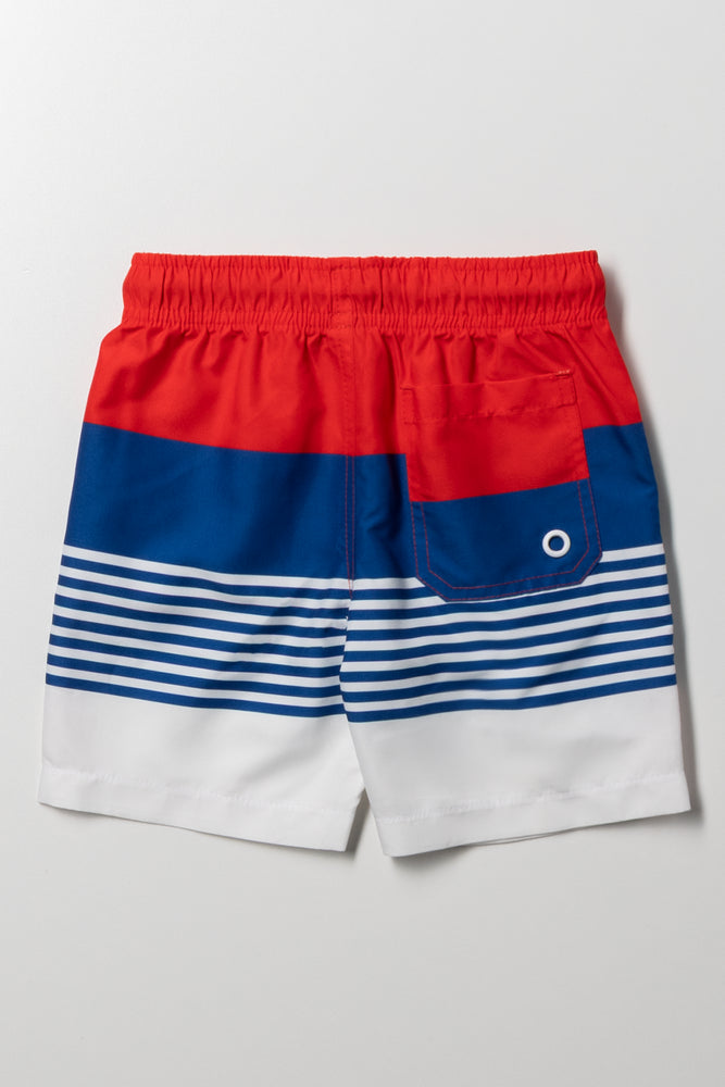 Striped Swim Shorts Red And Blue (3)