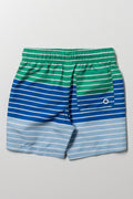 Stripe Swim Short Green And Blue (3)