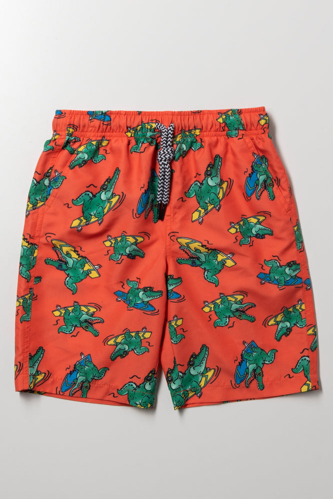 Crocodile Swim Shorts Orange