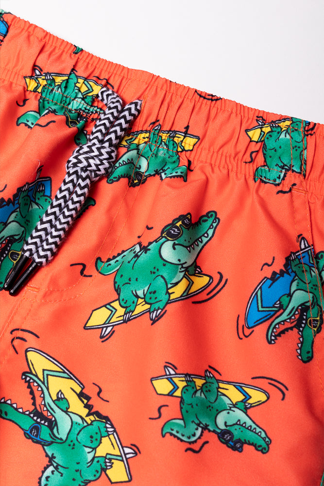 Crocodile Swim Shorts Orange (1)