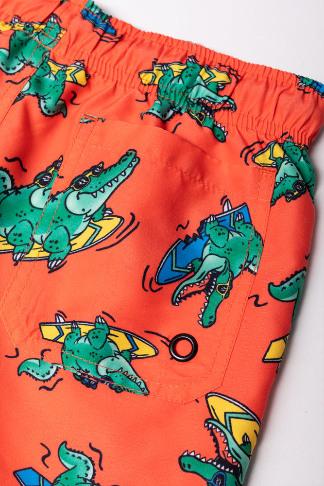 Crocodile Swim Shorts Orange (2)