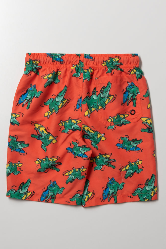 Crocodile Swim Shorts Orange (3)
