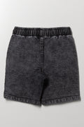 Biker Denim Shorts Black (2)