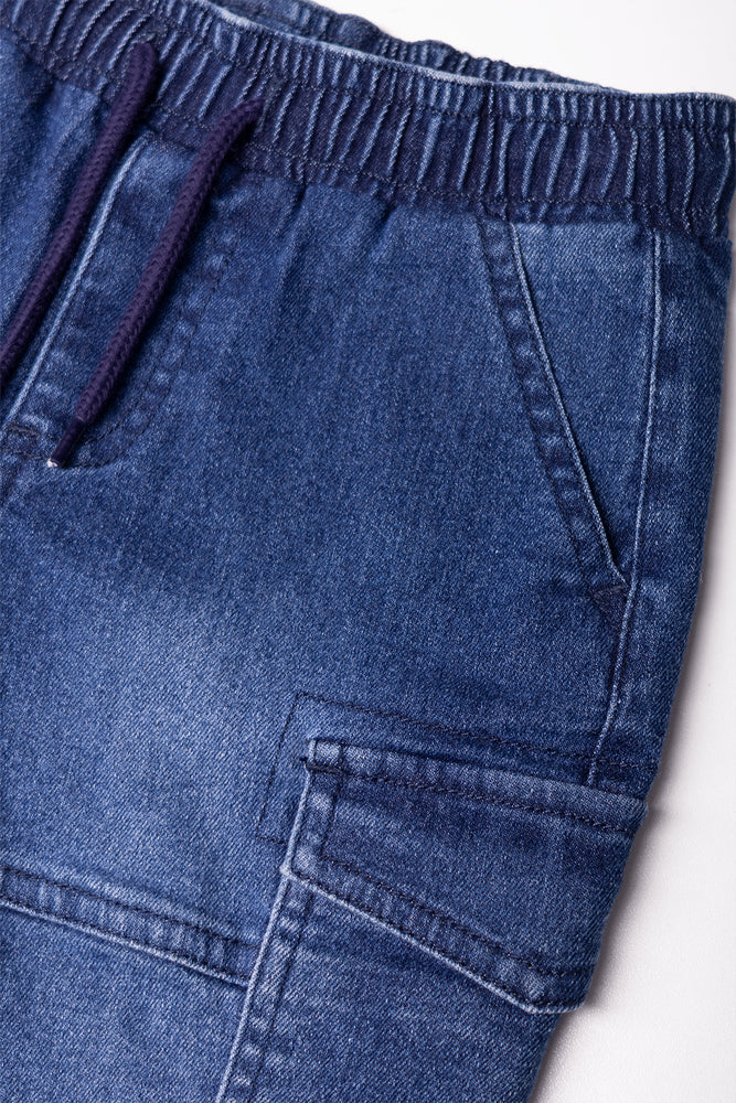 Cargo Denim Shorts Blue (1)