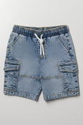 Cargo Denim Shorts Blue