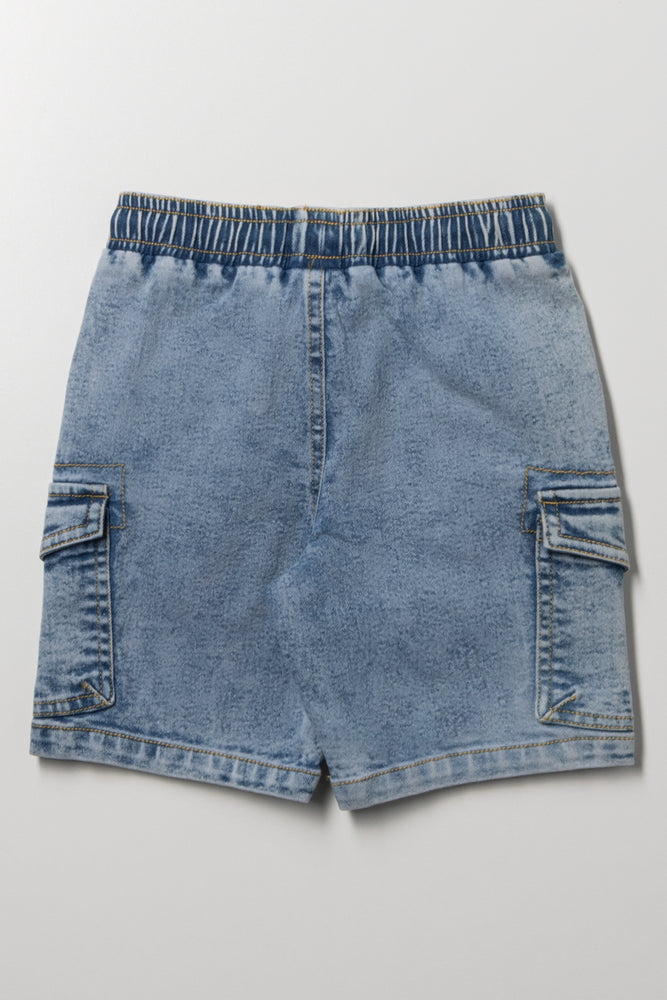 Cargo Denim Shorts Blue (2)
