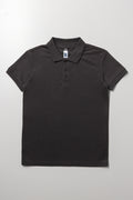 Textured Short Sleeve Golfer Dark Grey