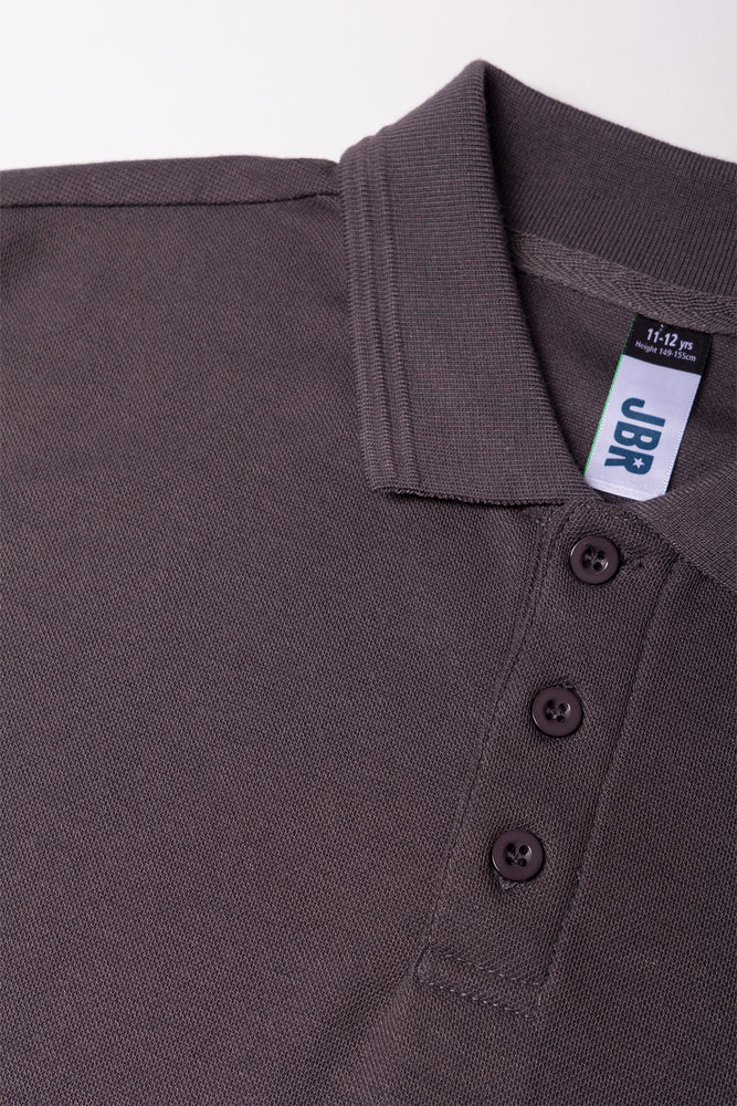 Textured Short Sleeve Golfer Dark Grey (1)