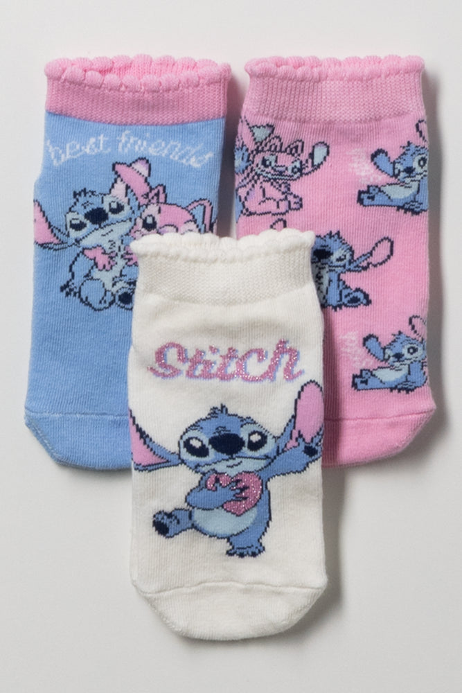 Lilo And Stitch 3 Pack Socks Pink