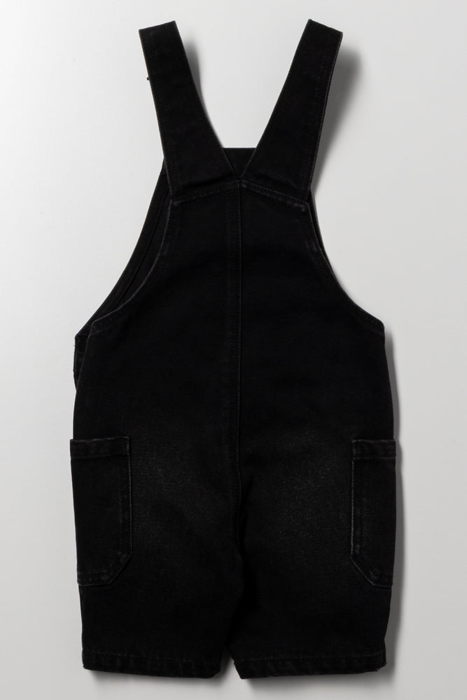 Cargo Dungaree Shorts Black (2)