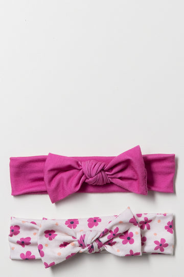 2 Pack Flower Headbands Pink