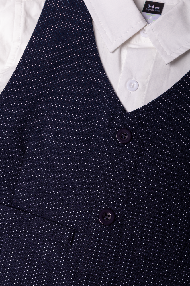 Shirt And Waistcoat Set White And Navy