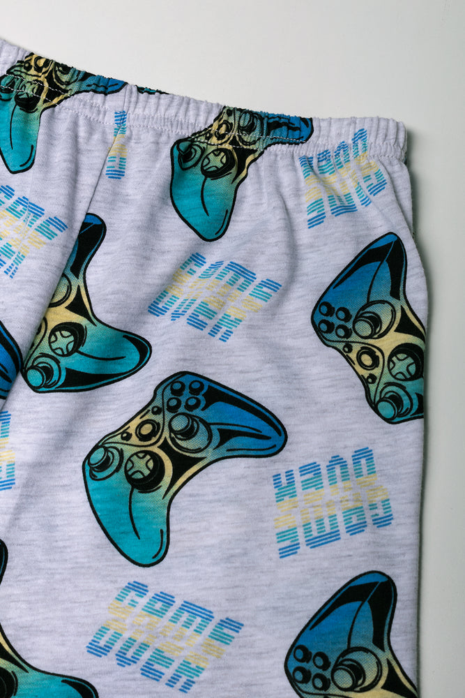 Gamer Short Sleeve Pyjama Set Black And Grey (2)