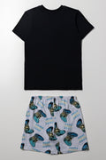 Gamer Short Sleeve Pyjama Set Black And Grey (3)
