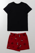 Spider-Man Short Sleeve Pyjama Set Black And Red (3)