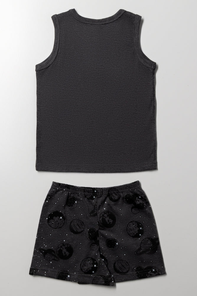 Space Sleeveless Pyjamas Dark Grey (3)