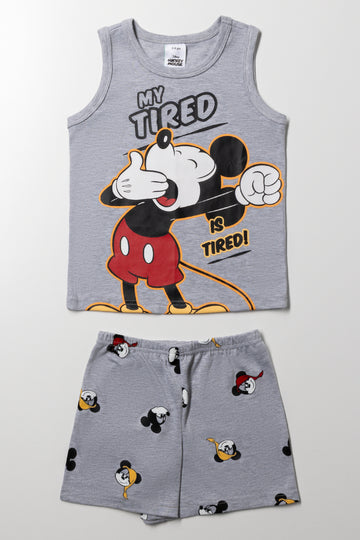 Mickey Mouse Pyjama Set Grey
