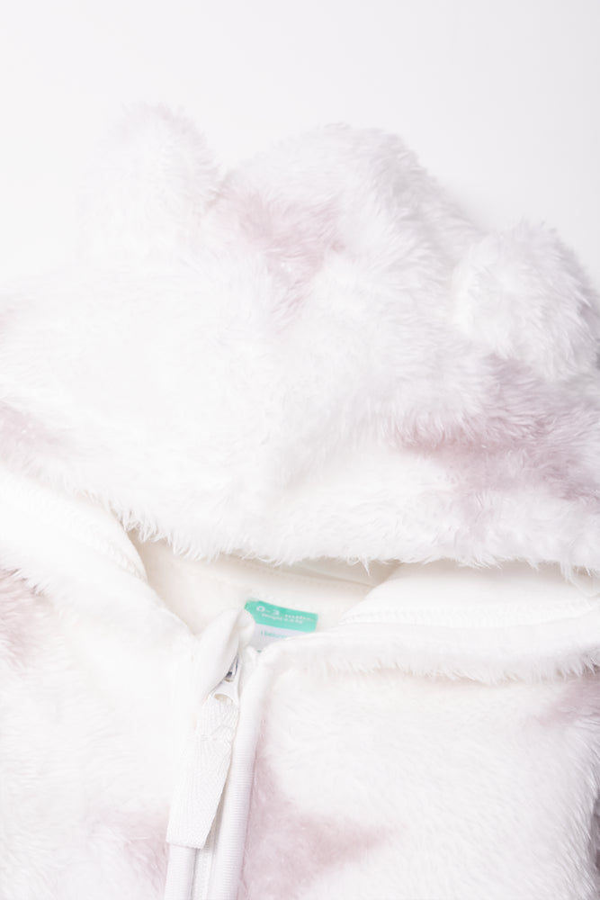 Fleece Babygrow White (1)