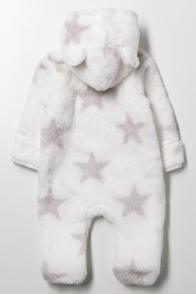 Fleece Babygrow White (3)