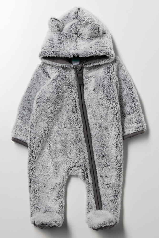 Fleece Babygrow Grey