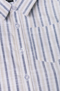 Long Sleeve Linen Blend Shirt Blue And Natural (1)