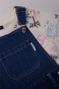 Graffiti T-Shirt And Pinni Set Blue And Cream (2)
