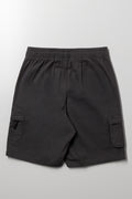 Zip Pocket Cargo Shorts Dark Grey (2)