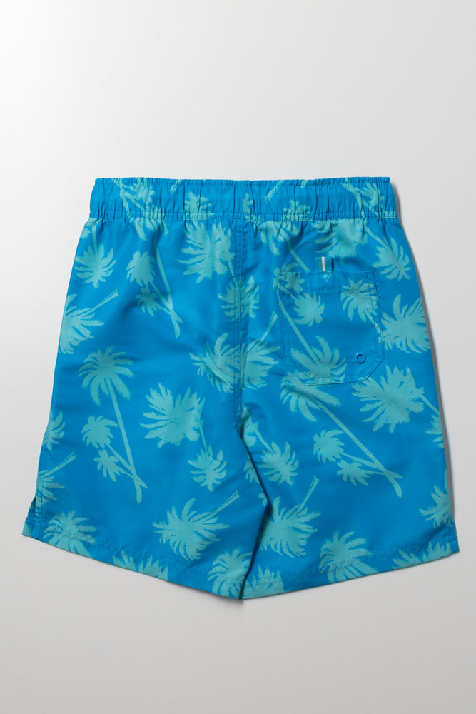 Palm Tree Swim Shorts Blue (3)