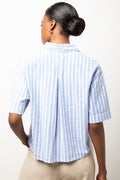 Linen Striped Shirt Blue (2)