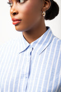 Linen Striped Shirt Blue (3)