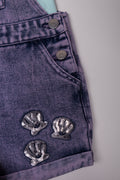 Sequin Shell Dungaree Set Blue (2)