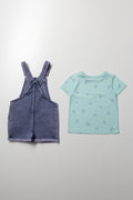 Sequin Shell Dungaree Set Blue (4)