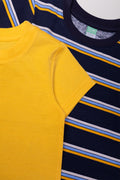 2 Pack Short Sleeve T-Shirts Navy And Yellow (1)