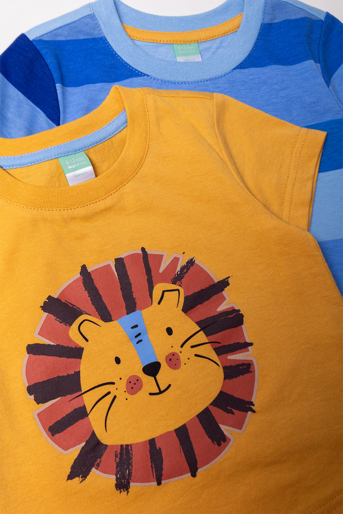 2 Pack T-Shirts Blue And Yellow