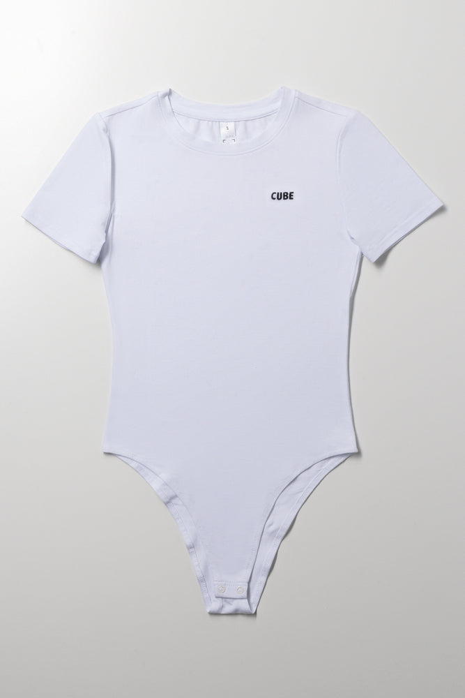 Short Sleeve Bodysuit White