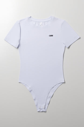 Short Sleeve Bodysuit White