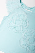 Tulle Sleeve Top Blue (1)