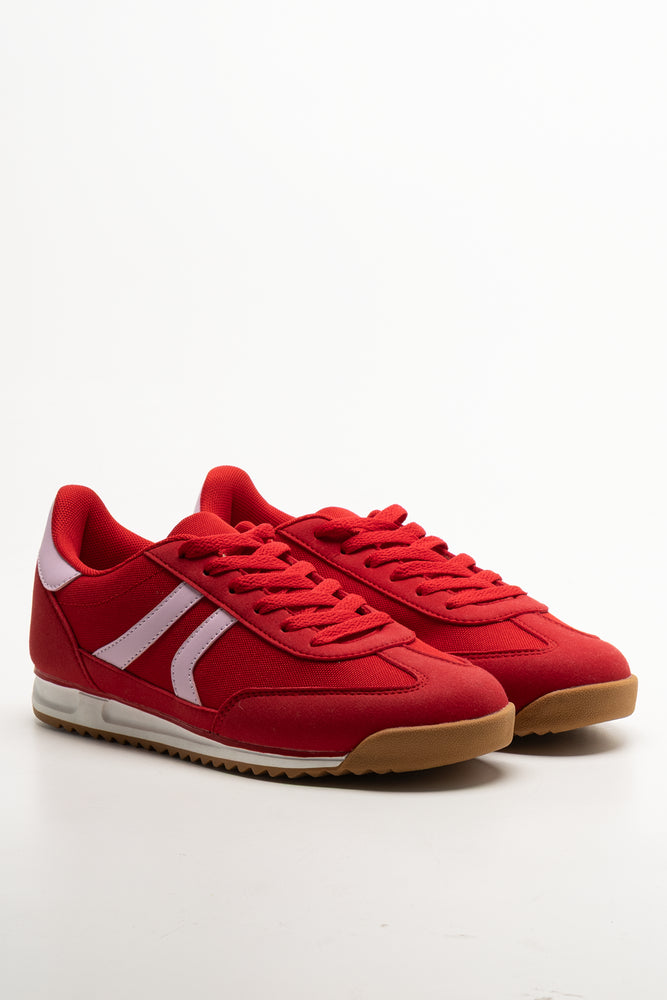 Retro Runner Sneakers Red And Pink