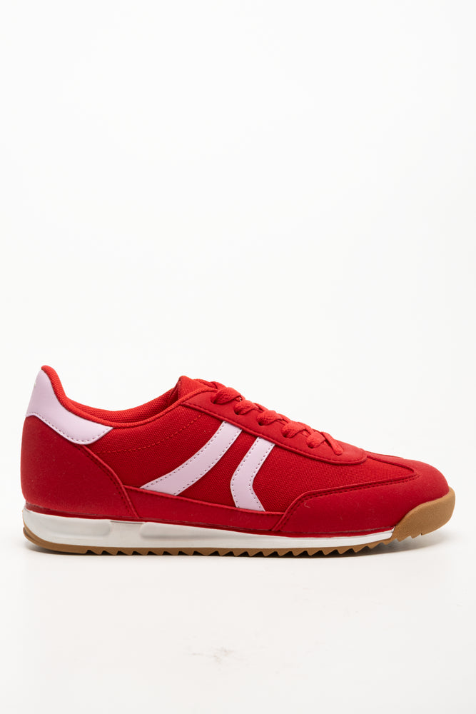 Retro Runner Sneakers Red And Pink