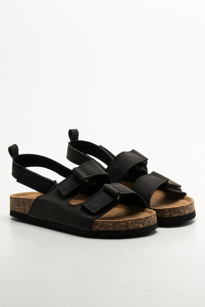 Double Band Sandals Black