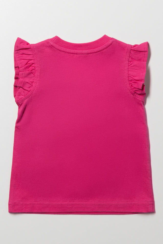 Frill Sleeve Vest Pink (2)
