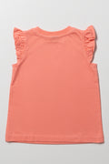 Frill Sleeve Vest With Pocket Orange (2)