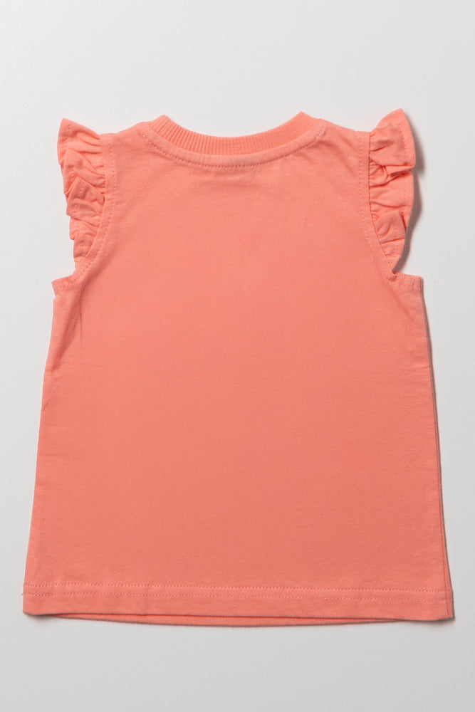 Frill Sleeve Vest With Pocket Orange (2)