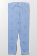 Glitter Heart Leggings Blue (2)