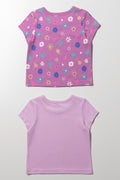 2 Pack Ice Cream Printed T-Shirts Lilac (2)