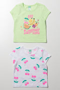 2 Pack T-Shirt Light Green And White