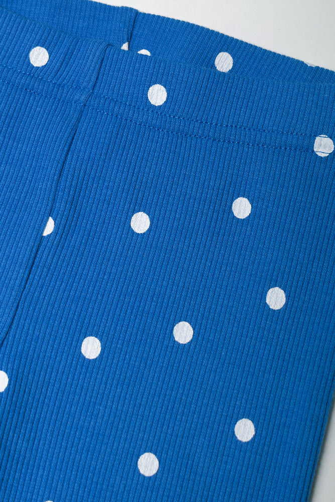 Rib Spot Leggings Blue