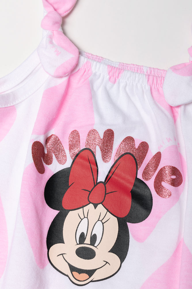 Minnie Mouse Heart Romper White